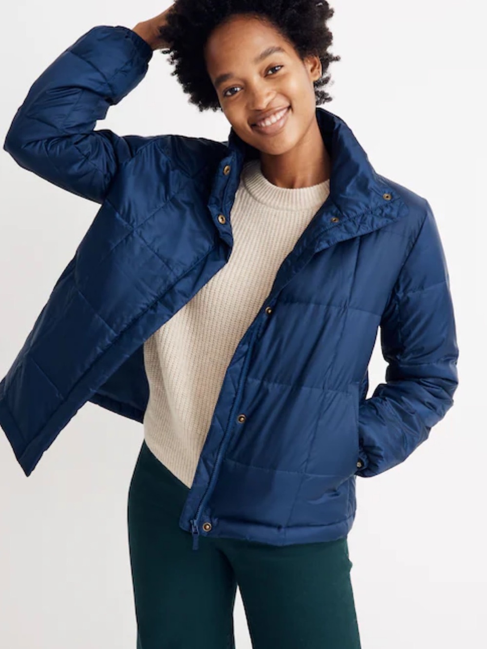 MADEWELL Travel Buddy Packable Puffer Navy M